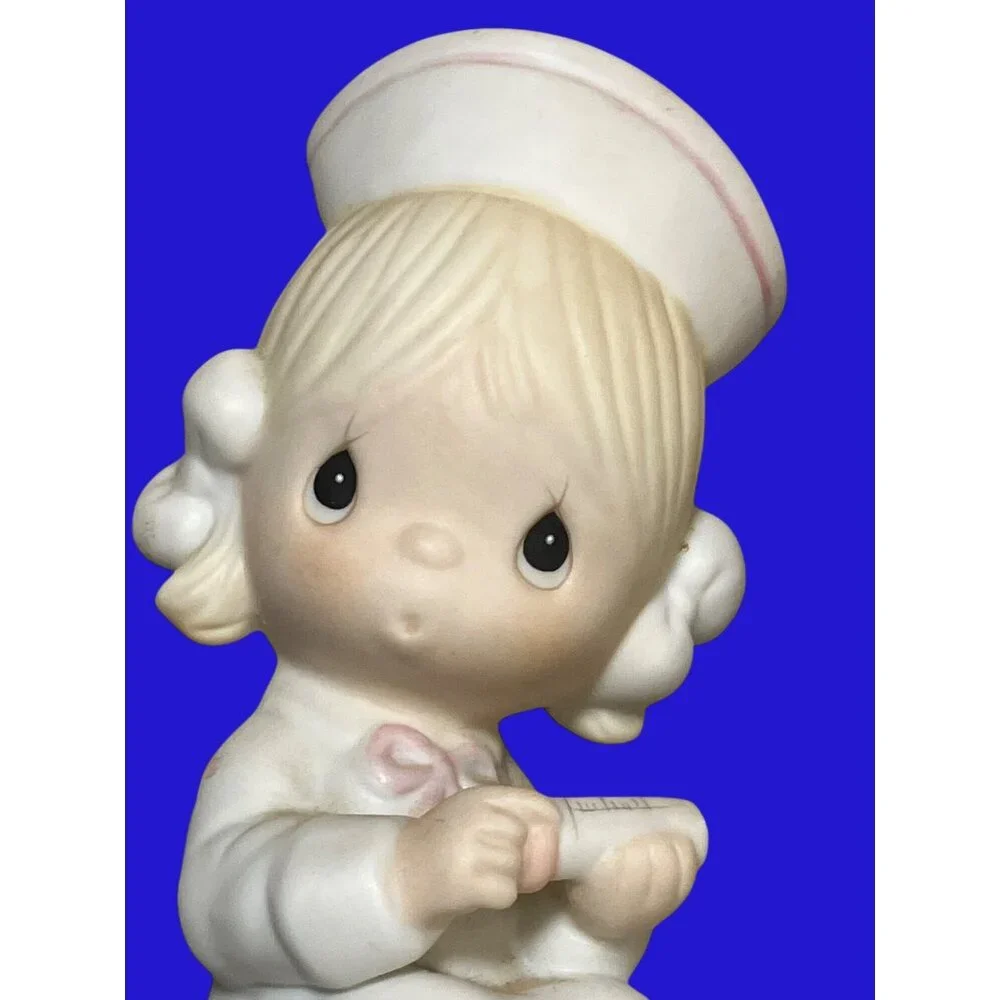 Precious Moments Love Beareth All Things Figurine E-7158 Nurse and Bear